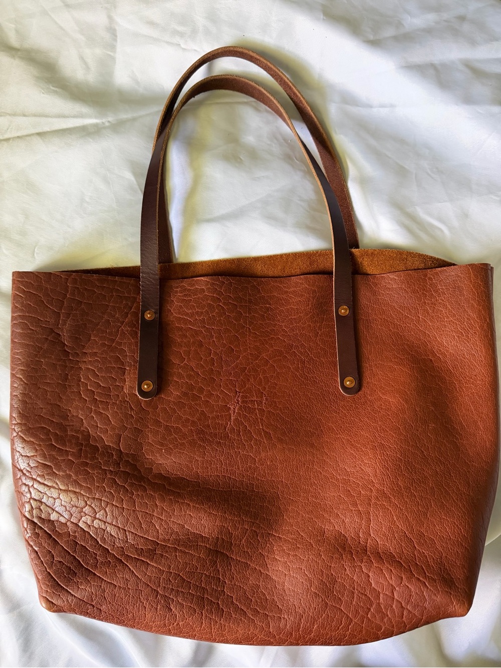 Go Forth Goods Large Avery tote in cognac bison